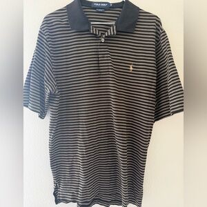 Vintage Polo Golf by Ralph Lauren | Black and Tan Striped Polo Shirt